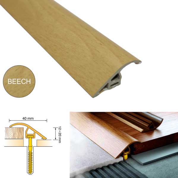 UPVC 40mm Wood Effect Door Threshold