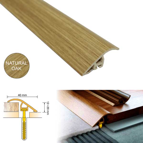 UPVC 40mm Wood Effect Door Threshold