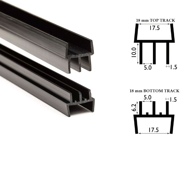 Vivarium Dual Compatibility Glass Runners Track Double Channel - 4mm Top & Bottom