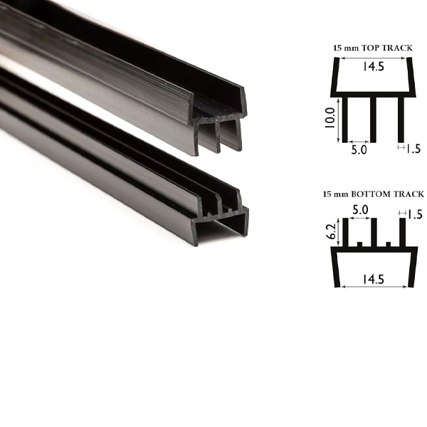 Vivarium Dual Compatibility Glass Runners Track Double Channel - 4mm Top & Bottom